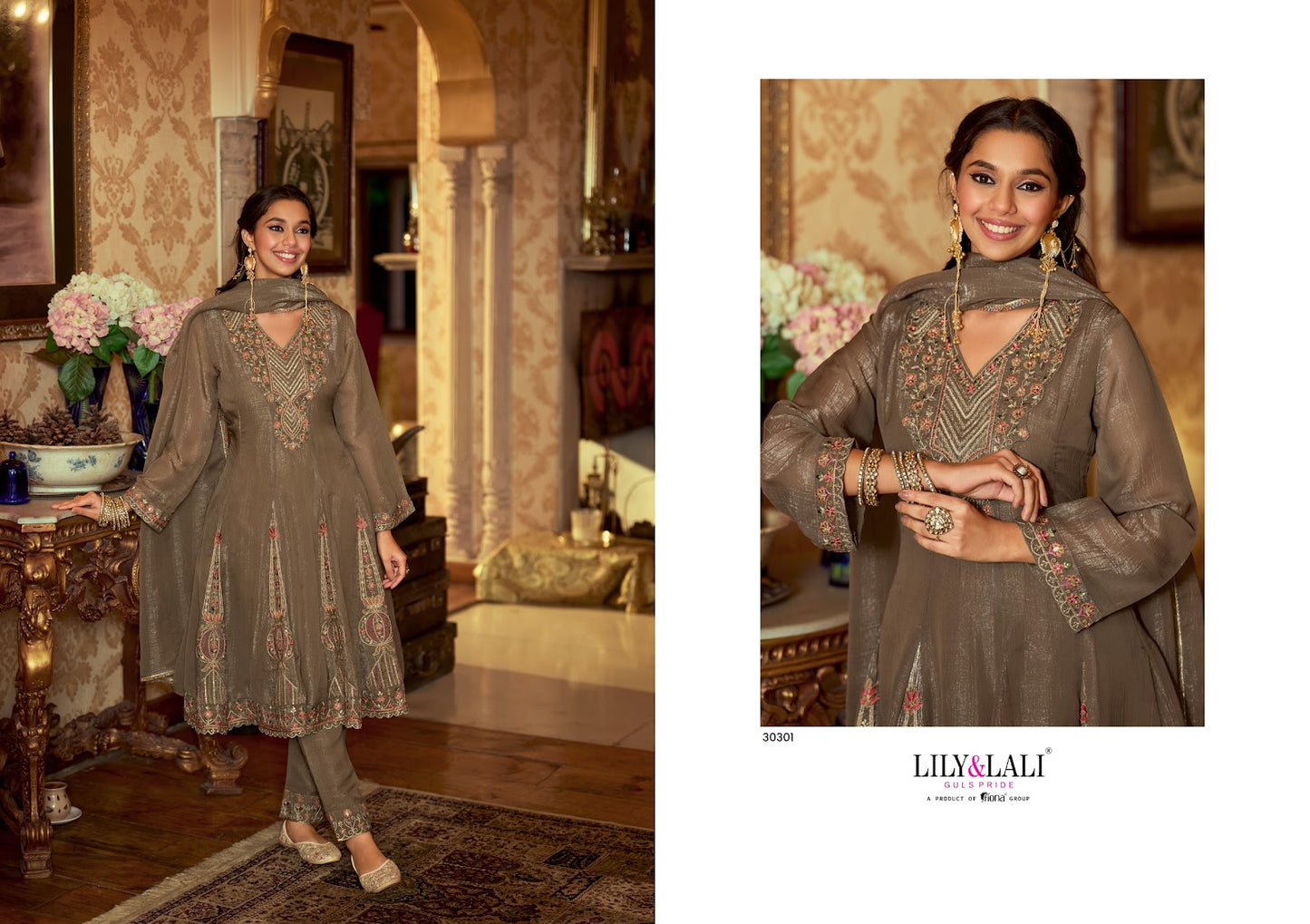 Gulnar Lily Lali Silk Readymade Suits Wholesaler