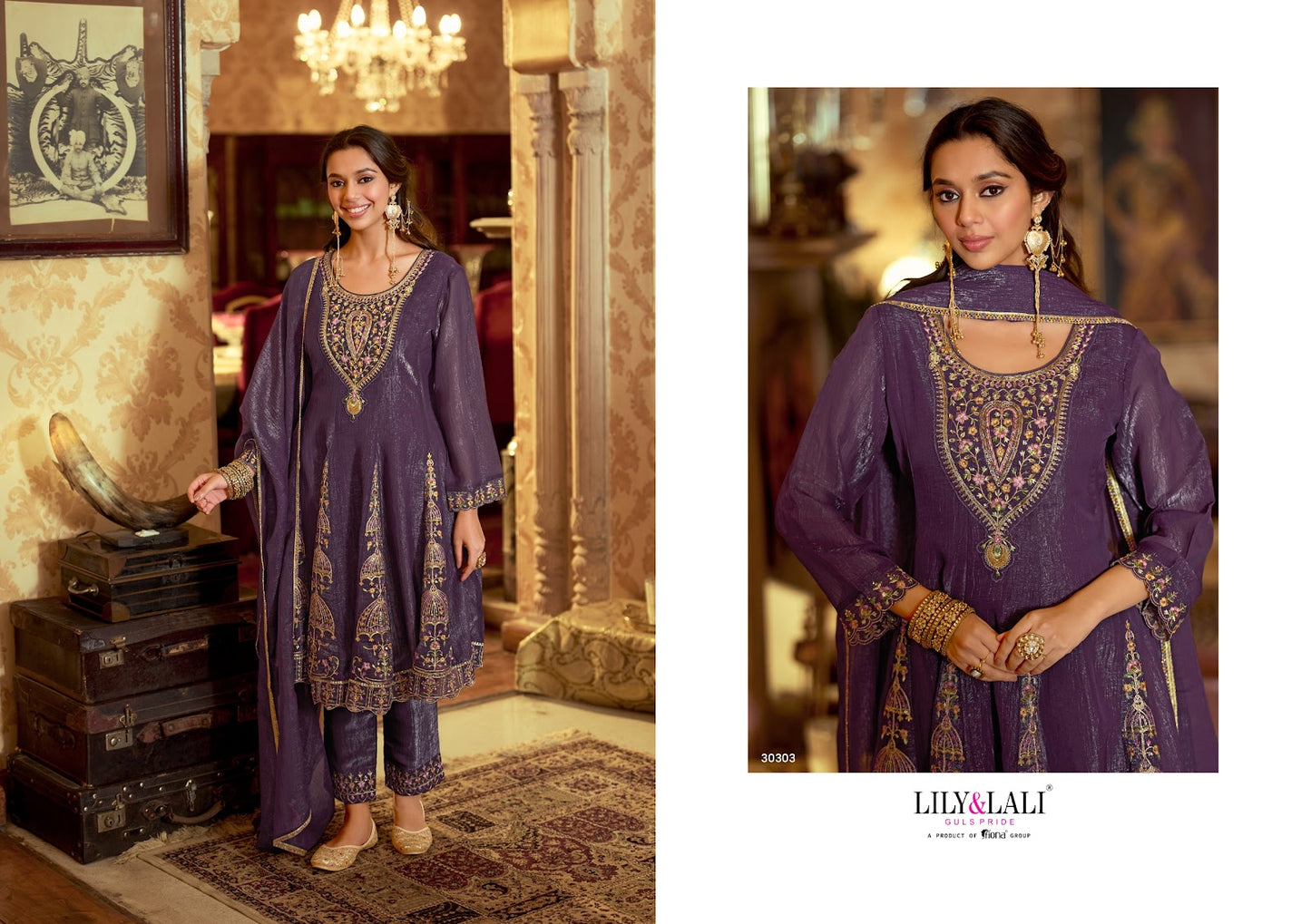 Gulnar Lily Lali Silk Readymade Suits Wholesaler