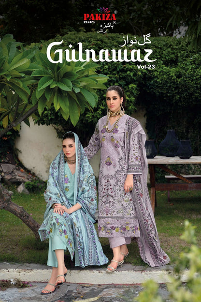 Gulnawaz Vol 23 Pakiza Prints Lawn Cotton Karachi Salwar Suits Exporter Gujarat
