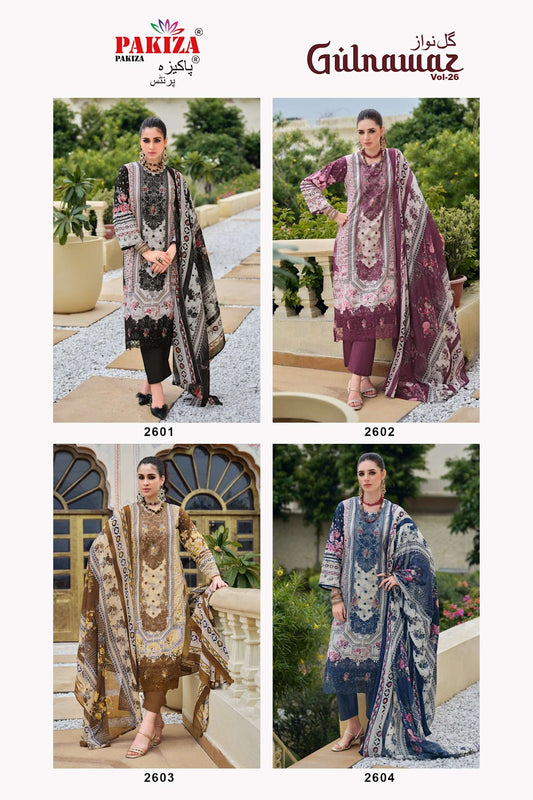 Gulnawaz Vol 26 Pakiza Prints Lawn Cotton Karachi Salwar Suits Wholesale Price