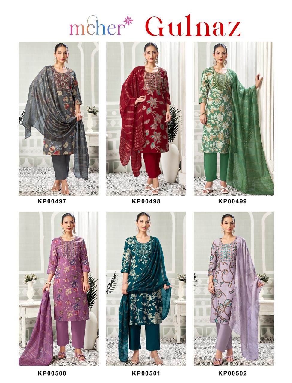 Gulnaz Meher Vertican Readymade Pant Style Suits Exporter India