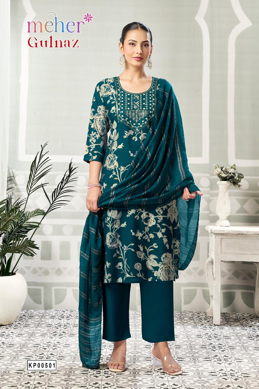 Gulnaz Meher Vertican Readymade Pant Style Suits Exporter India