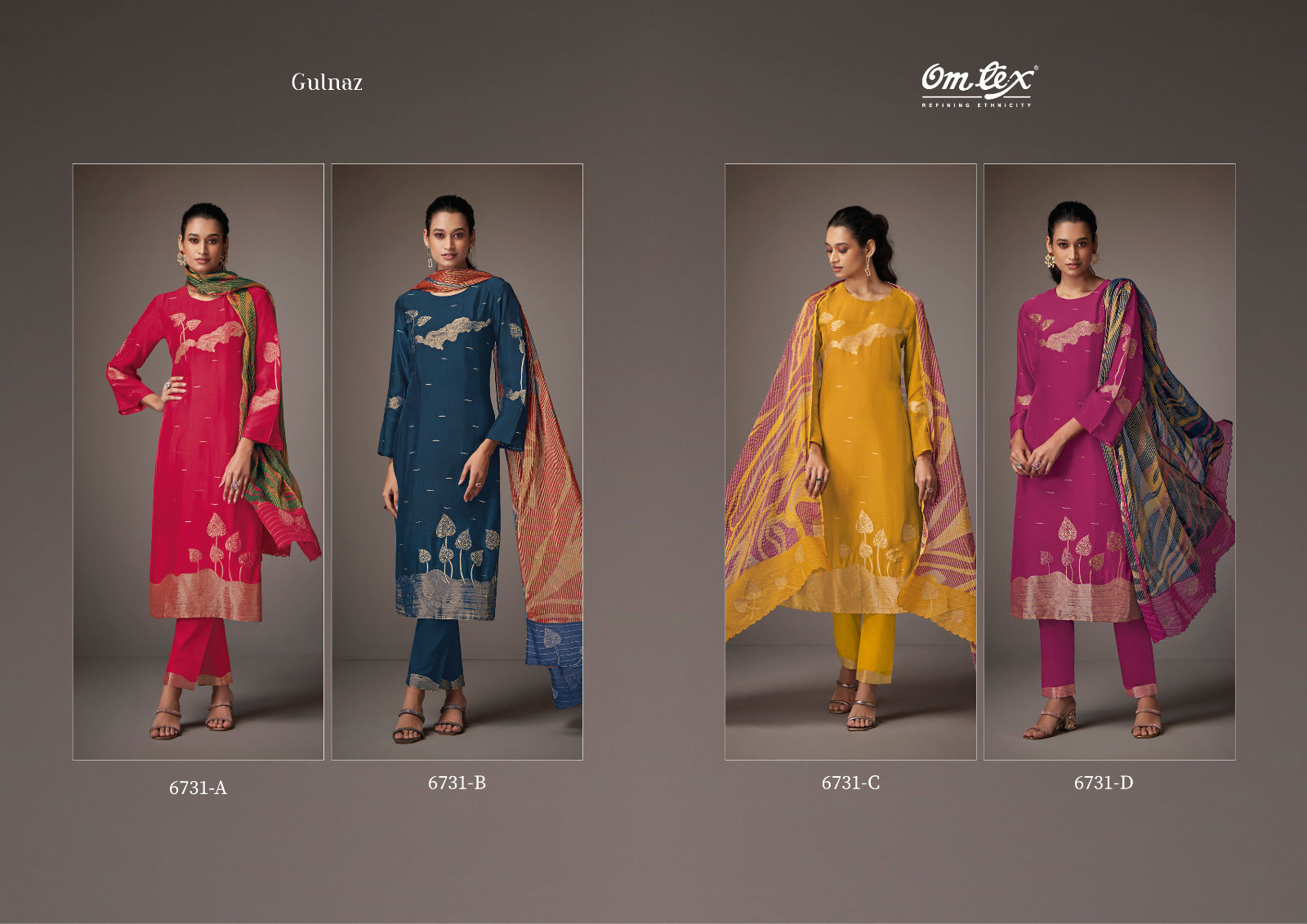 Gulnaz Omtex Silk Organza Pant Style Suits Manufacturer Gujarat