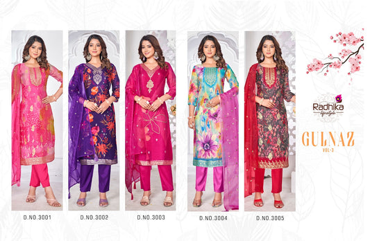 Gulnaz Vol 3 Radhika Lifestyle Organza Readymade Pant Style Suits Wholesaler India