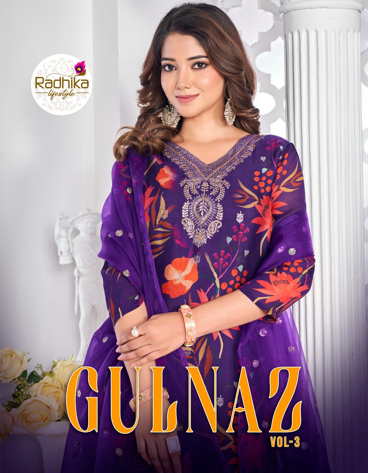 Gulnaz Vol 3 Radhika Lifestyle Organza Readymade Pant Style Suits Wholesaler India