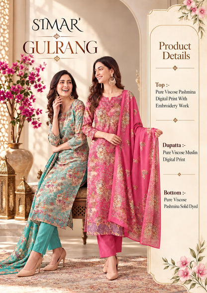 Gulrang Simar Viscose Pashmina Suits Wholesaler Gujarat