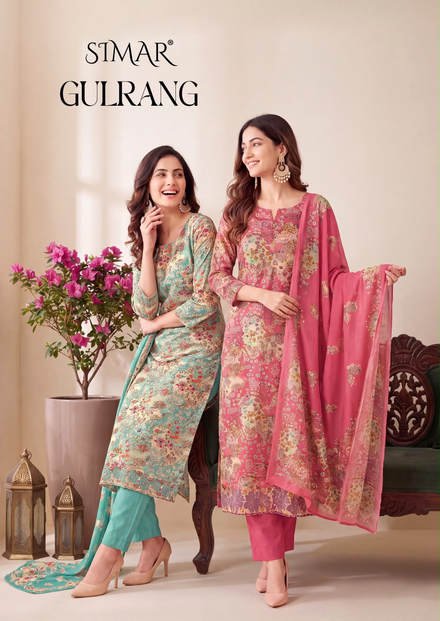 Gulrang Simar Viscose Pashmina Suits Wholesaler Gujarat