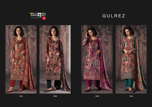 Gulrez Rangati Prints Velvet Suits Manufacturer