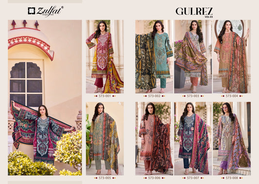 Gulrez Vol 3 Zulfat Designer Cotton Karachi Salwar Suits Manufacturer Ahmedabad