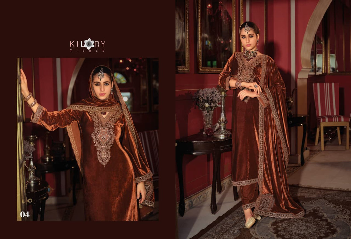 Gulrukh Kilory Velvet Suits Manufacturer India