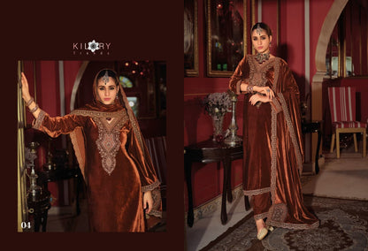 Gulrukh Kilory Velvet Suits Manufacturer India