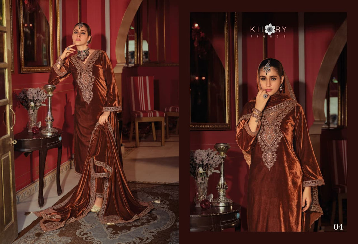 Gulrukh Kilory Velvet Suits Manufacturer India
