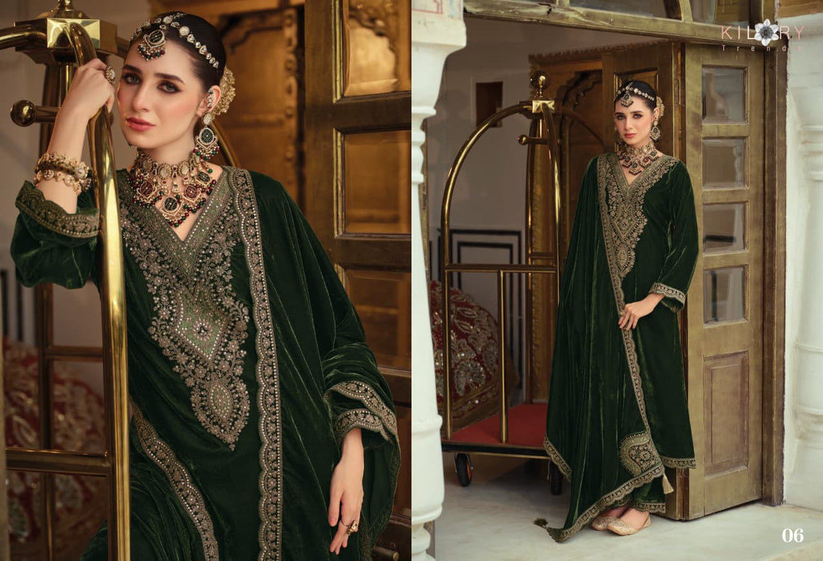Gulrukh Kilory Velvet Suits Manufacturer India