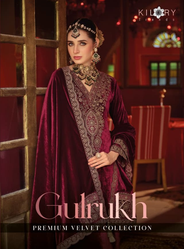 Gulrukh Kilory Velvet Suits Manufacturer India