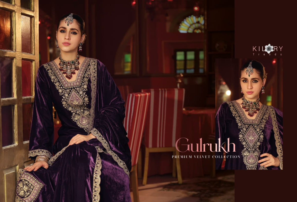 Gulrukh Kilory Velvet Suits Manufacturer India