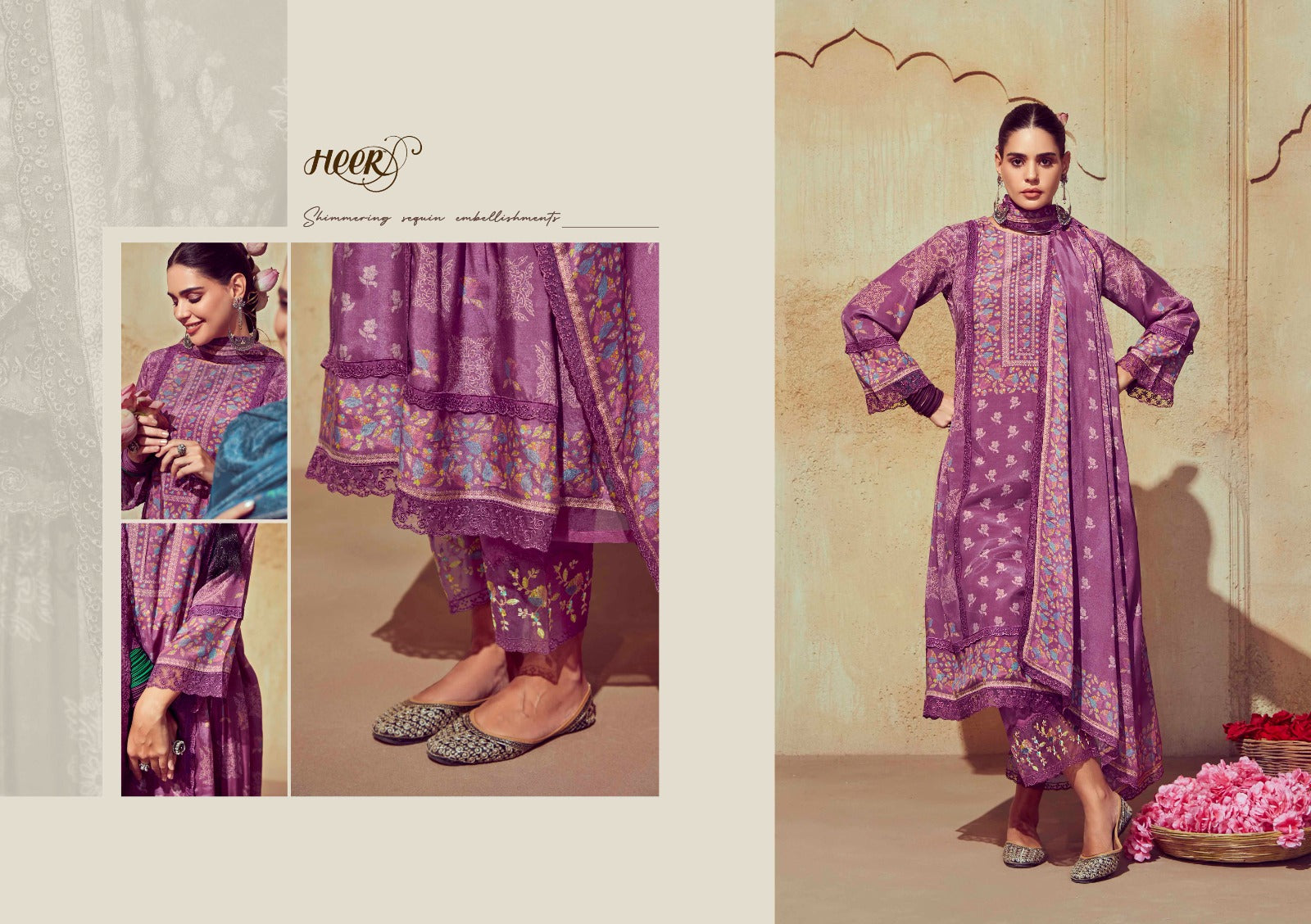 Guls Kimora Heer Pure Muslin Pant Style Suits Manufacturer India