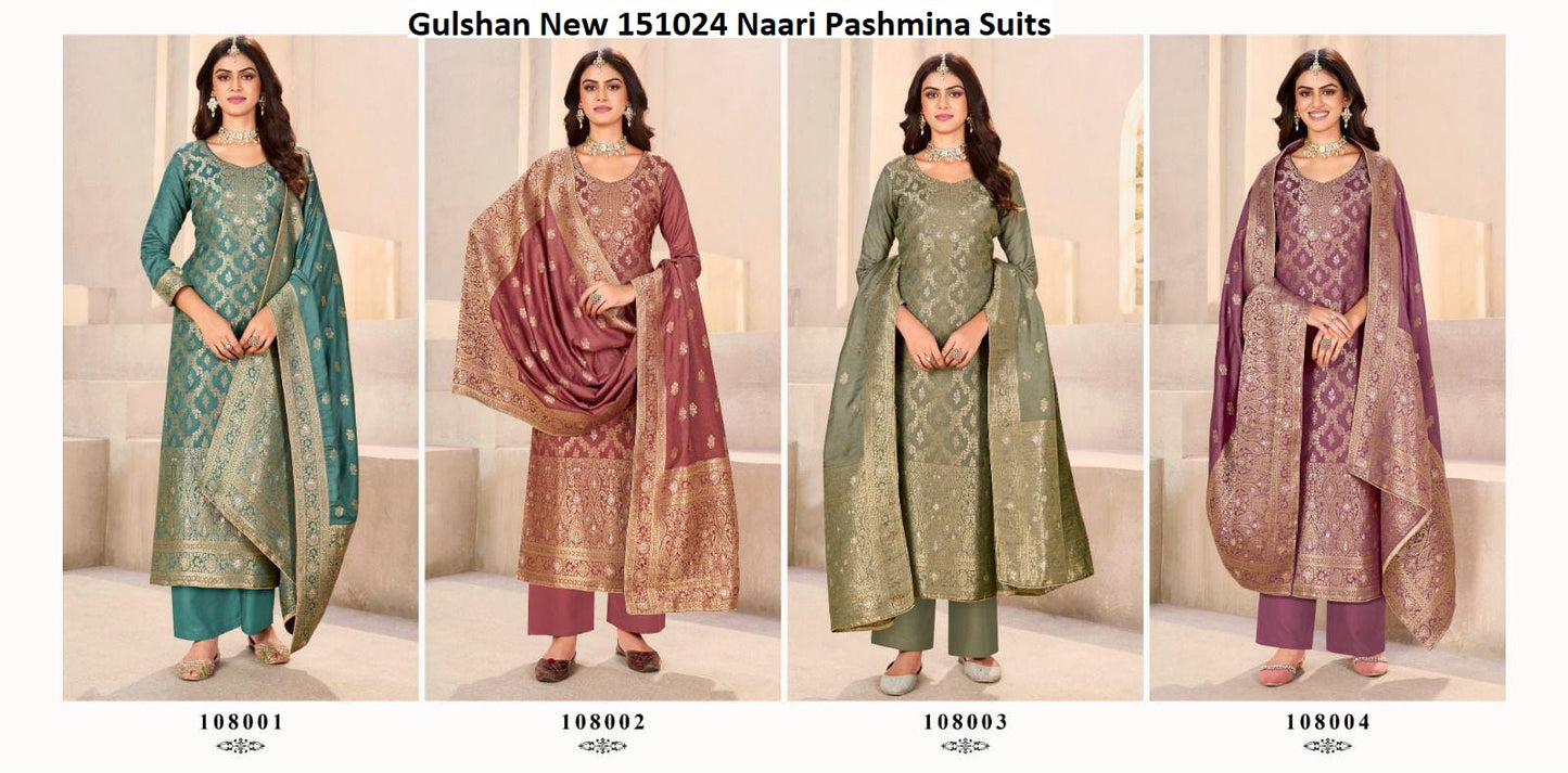 Gulshan New 151024 Naari Viscose Jacquard Pashmina Suits Exporter Gujarat