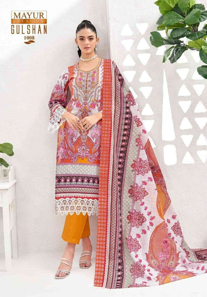 Gulshan Vol 1 Mayur Creation Lawn Cotton Karachi Readymade Suits Exporter India