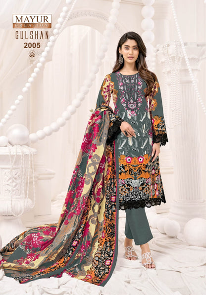 Gulshan Vol 2 Mayur Creation Lawn Cotton Karachi Salwar Suits Manufacturer Gujarat