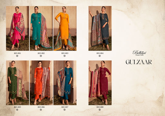 Gulzaar Belliza Designer Studio Pure Jam Karachi Salwar Suits Supplier Gujarat