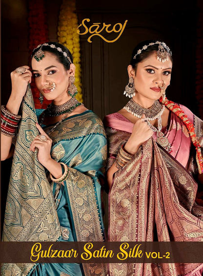 Gulzaar Satin Silk Vol 2 Saroj Sarees Manufacturer Gujarat