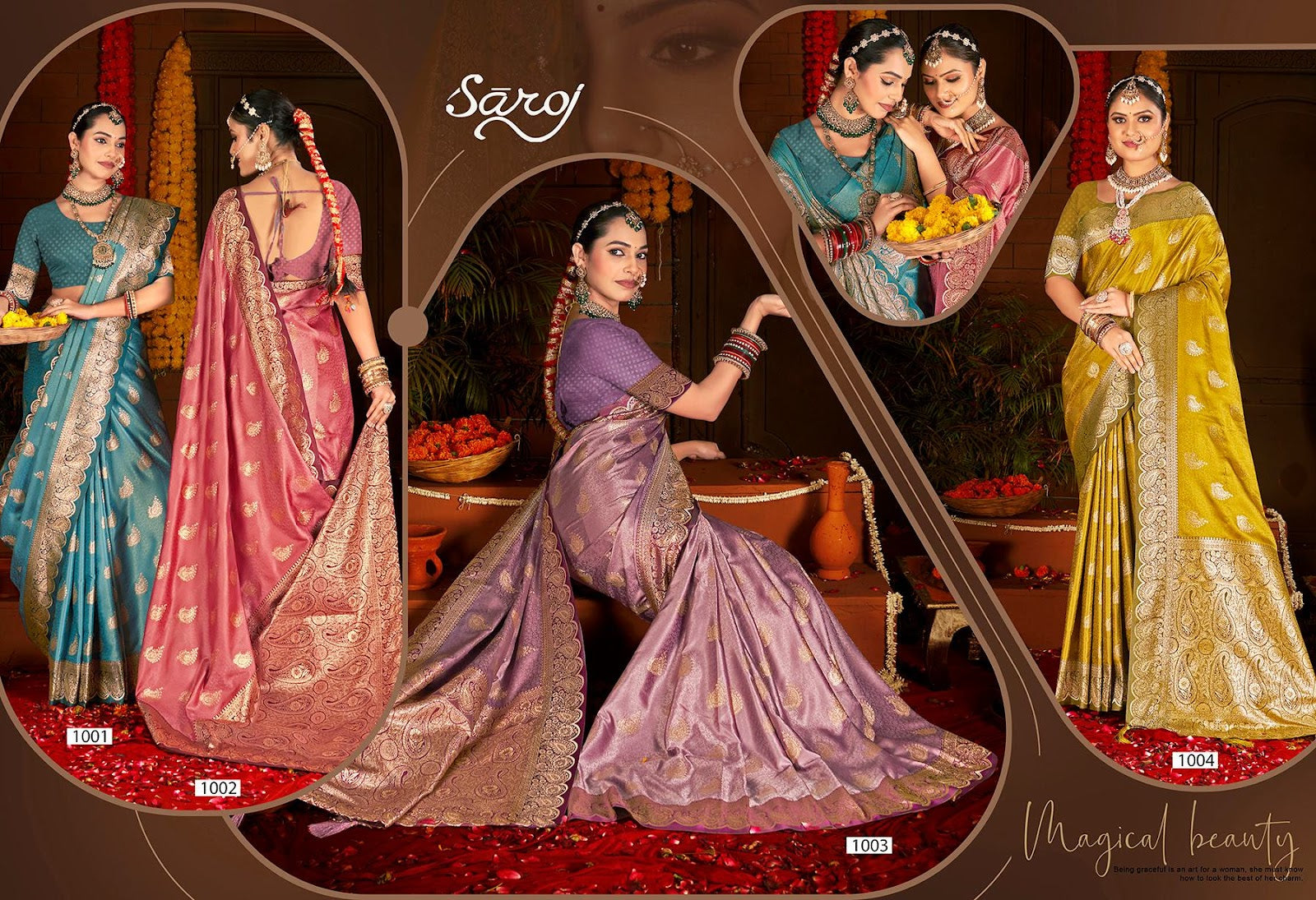 Gulzaar Satin Silk Vol 3 Saroj Sarees Supplier Gujarat