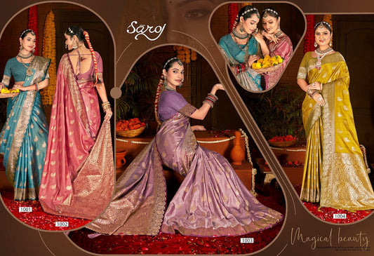 Gulzaar Satin Silk Vol 3 Saroj Sarees Supplier Gujarat