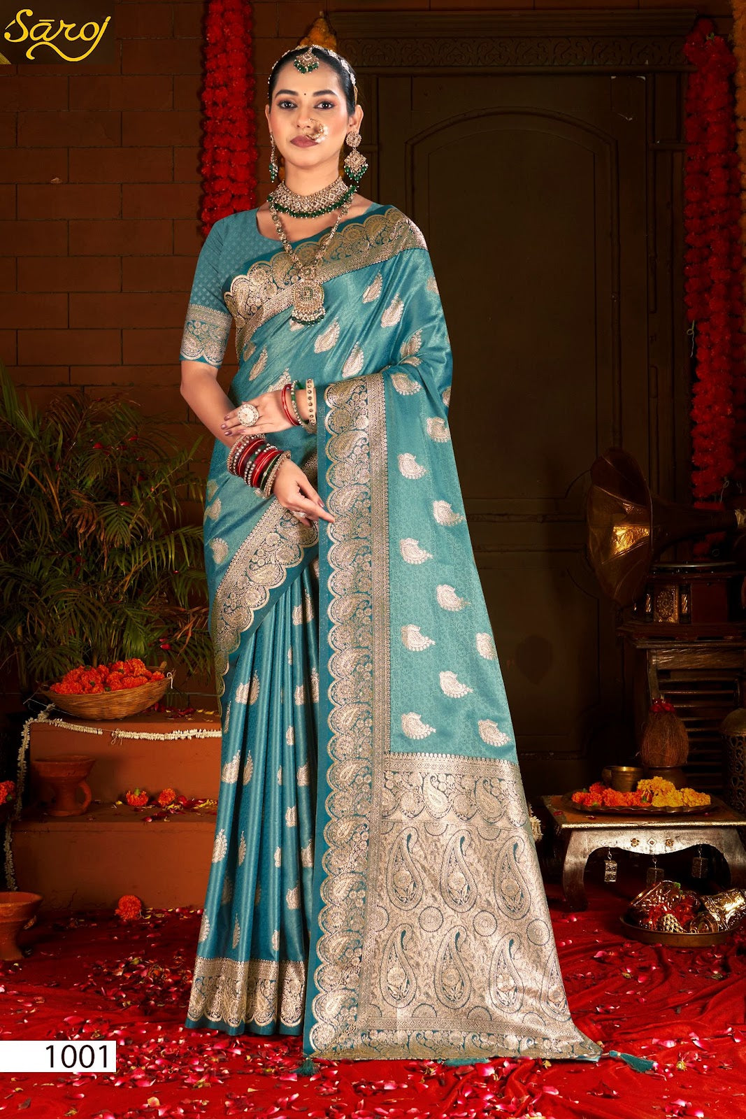 Gulzaar Satin Silk Vol 3 Saroj Sarees Supplier Gujarat