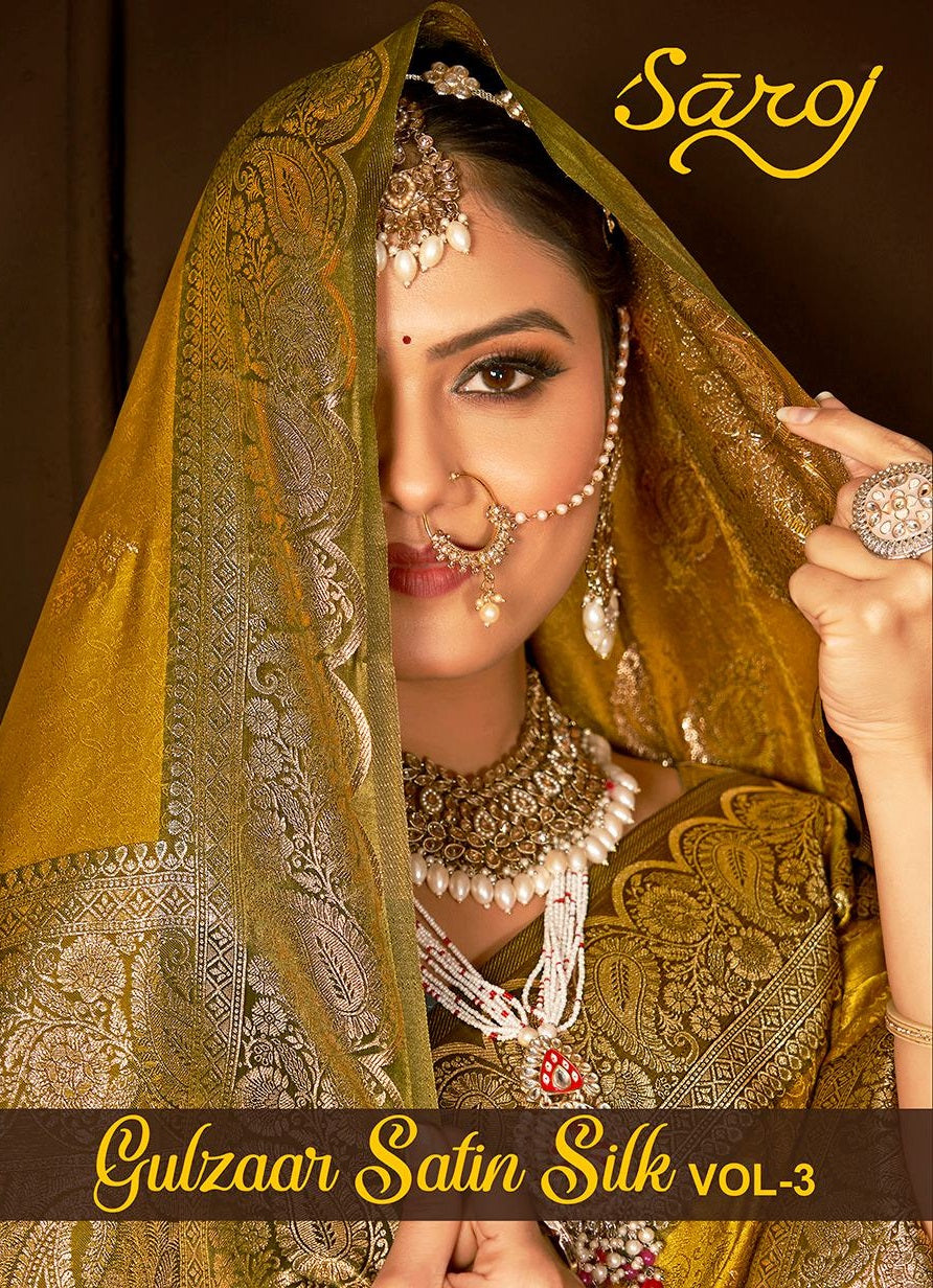Gulzaar Satin Silk Vol 3 Saroj Sarees Supplier Gujarat