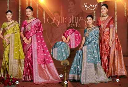 Gulzaar Satin Silk Vol 6 Saroj Sarees Manufacturer Ahmedabad