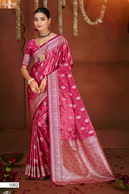 Gulzaar Satin Silk Vol 6 Saroj Sarees Manufacturer Ahmedabad