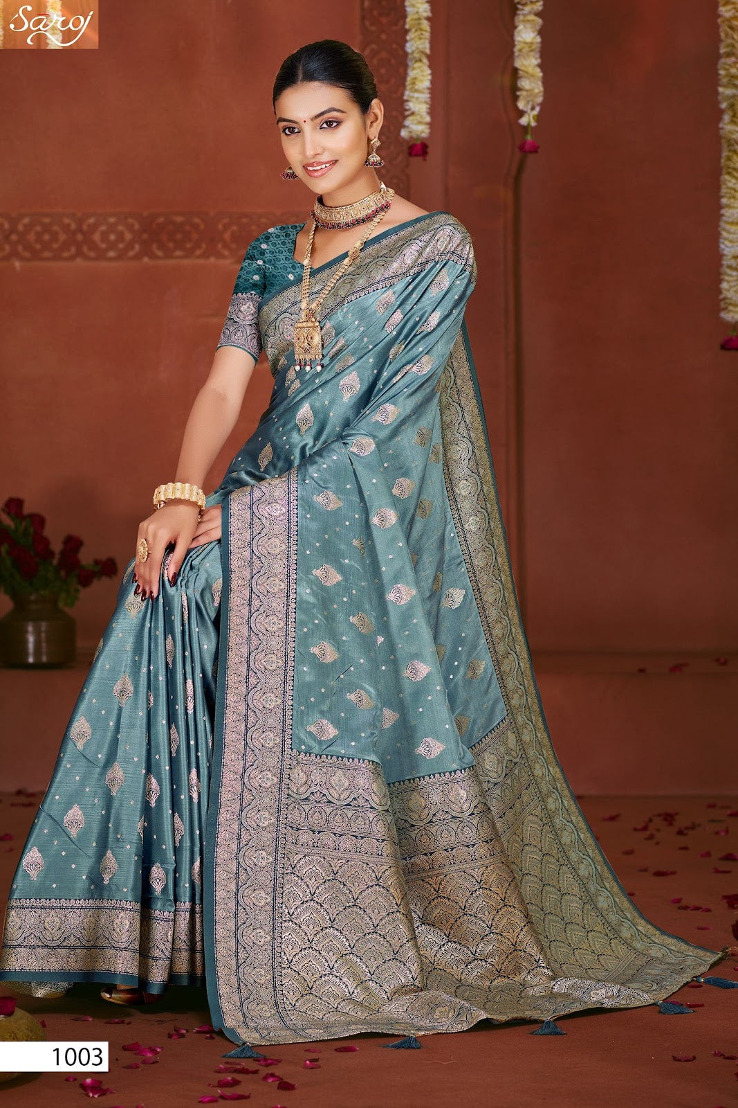 Gulzaar Satin Silk Vol 6 Saroj Sarees Manufacturer Ahmedabad