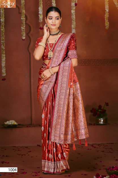 Gulzaar Satin Silk Vol 6 Saroj Sarees Manufacturer Ahmedabad