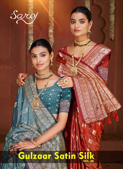Gulzaar Satin Silk Vol 6 Saroj Sarees Manufacturer Ahmedabad
