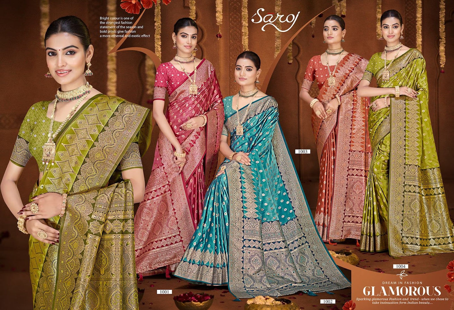Gulzaar Satin Silk Vol 7 Saroj Sarees Supplier Ahmedabad