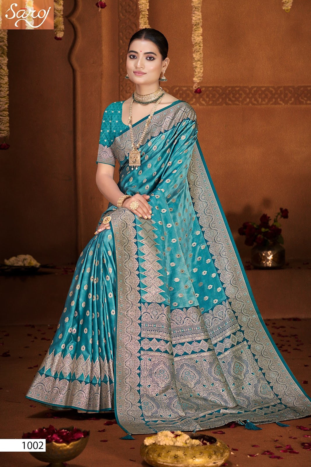 Gulzaar Satin Silk Vol 7 Saroj Sarees Supplier Ahmedabad