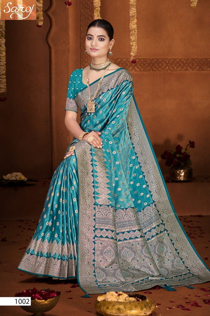 Gulzaar Satin Silk Vol 7 Saroj Sarees Supplier Ahmedabad