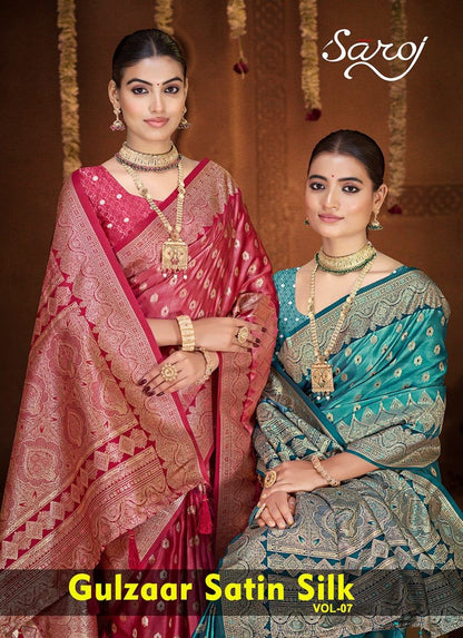 Gulzaar Satin Silk Vol 7 Saroj Sarees Supplier Ahmedabad