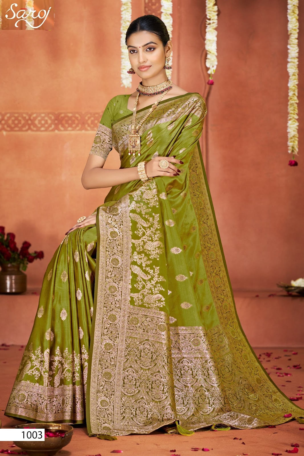 Gulzaar Satin Silk Vol 9 Saroj Sarees Wholesaler Ahmedabad