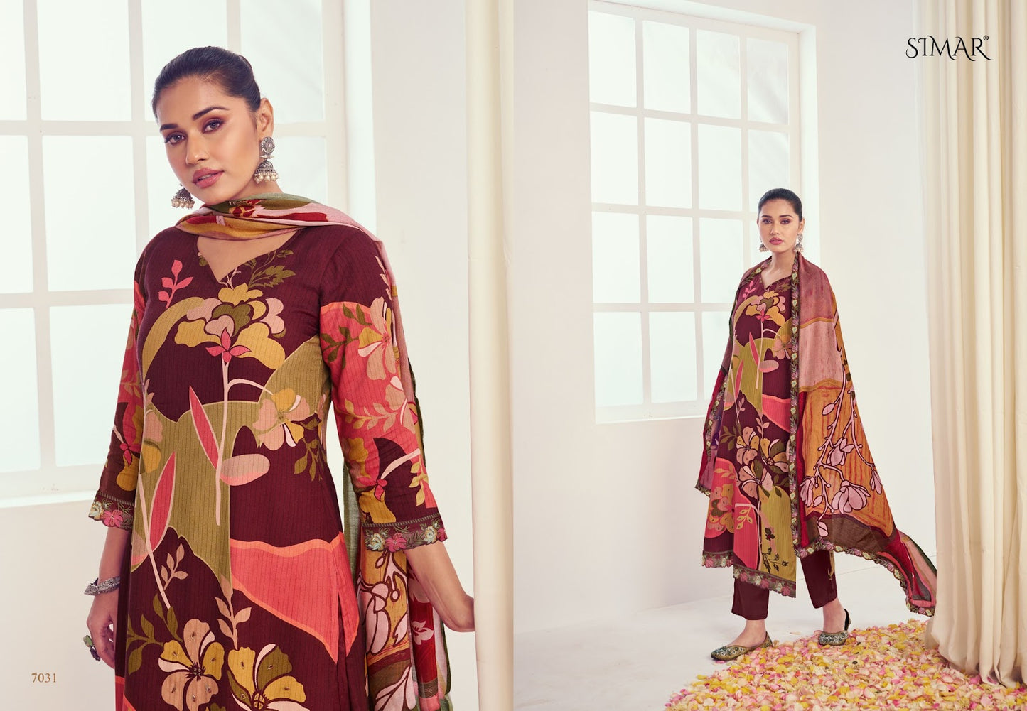 Gulzaar Simar Viscose Pant Style Suits Exporter India