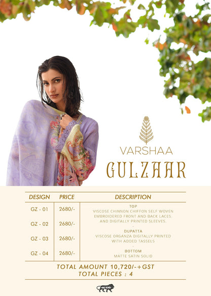 Gulzaar Varshaa Viscose Chinon Pakistani Salwar Suits Wholesaler Ahmedabad