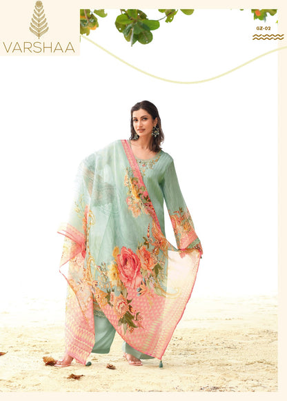 Gulzaar Varshaa Viscose Chinon Pakistani Salwar Suits Wholesaler Ahmedabad