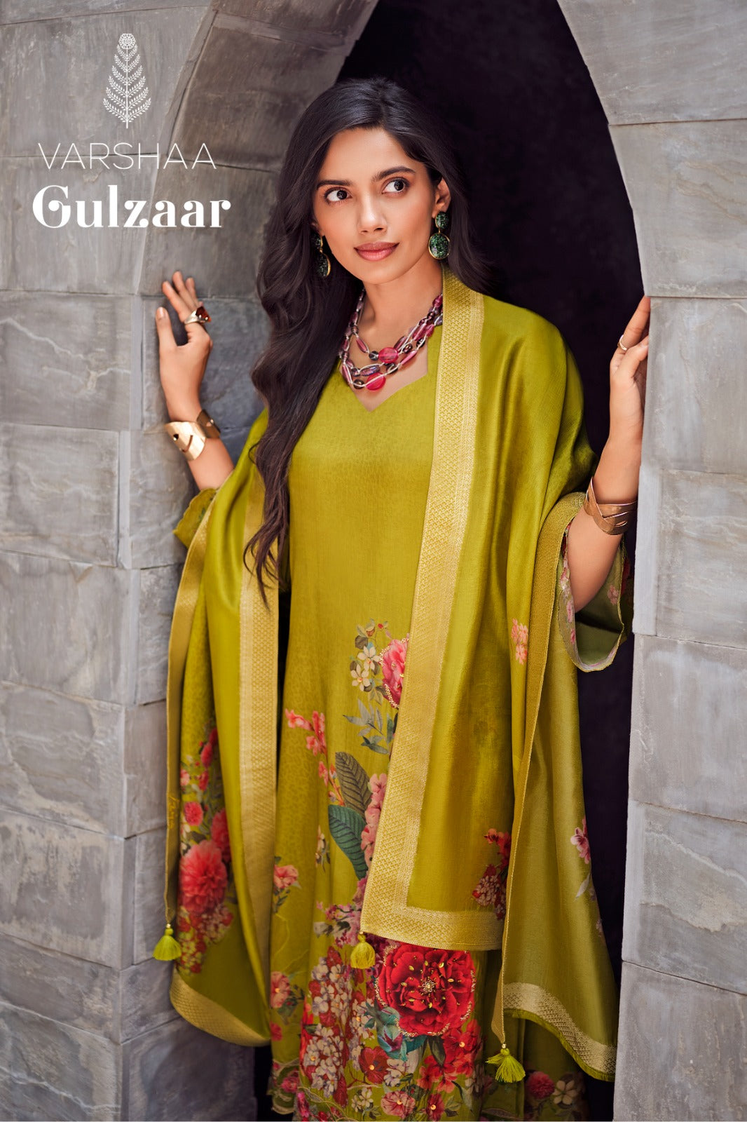 Gulzaar Varshaa Russian Silk Pant Style Suits Wholesale Rate
