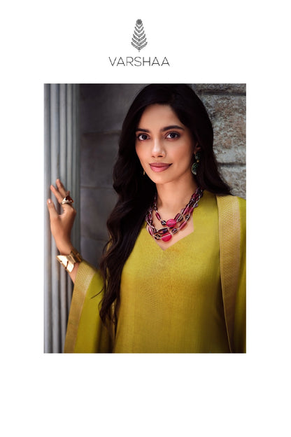 Gulzaar Varshaa Russian Silk Pant Style Suits Wholesale Rate