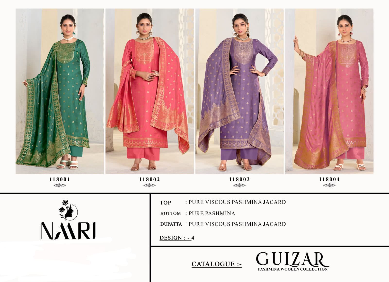 Gulzar 2024 Naari Viscose Pashmina Suits Supplier Gujarat