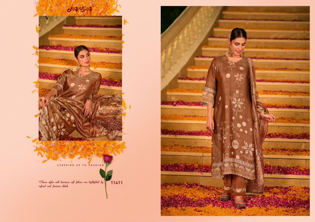 Gulzar Gali Jay Vijay Organza Pant Style Suits Wholesale Price