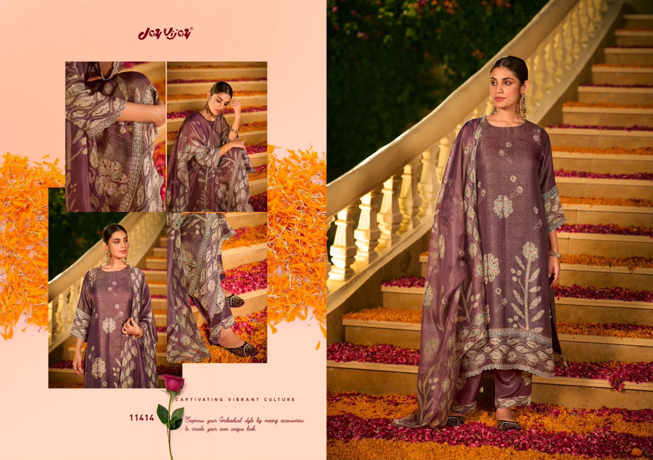 Gulzar Gali Jay Vijay Organza Pant Style Suits Wholesale Price