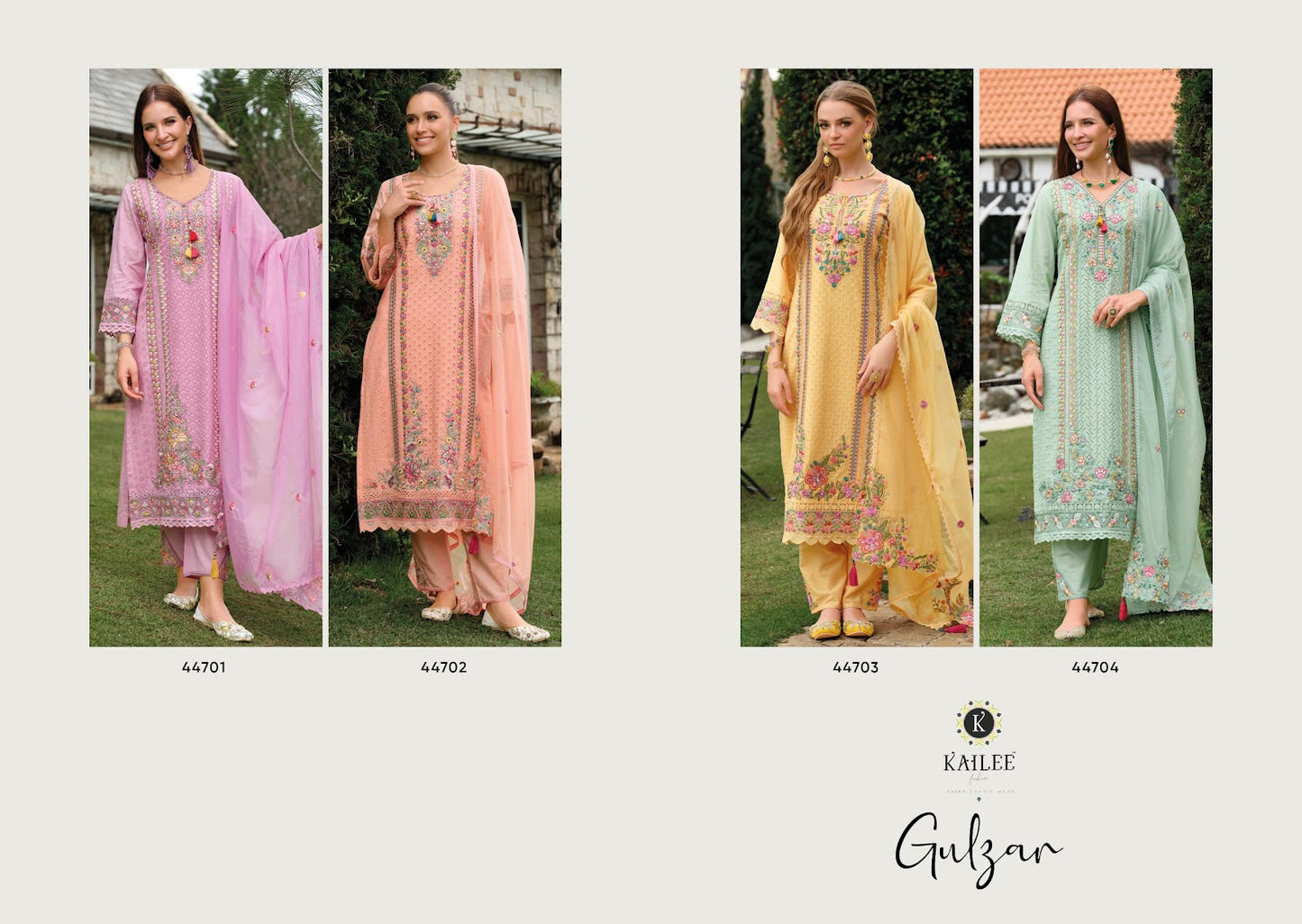 Gulzar Kailee Fashion Pure Cotton Readymade Pant Style Suits Wholesaler