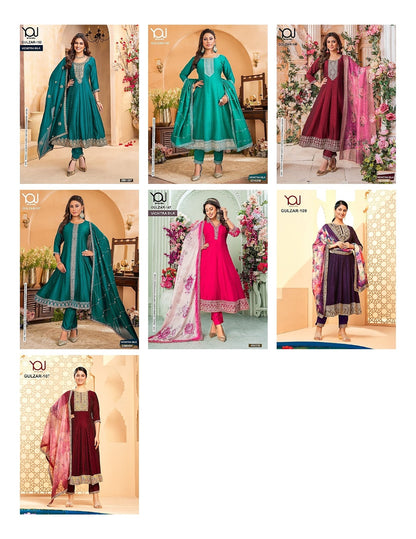 Gulzar Plus Size You Vichitra Silk Readymade Anarkali Suits Wholesaler India