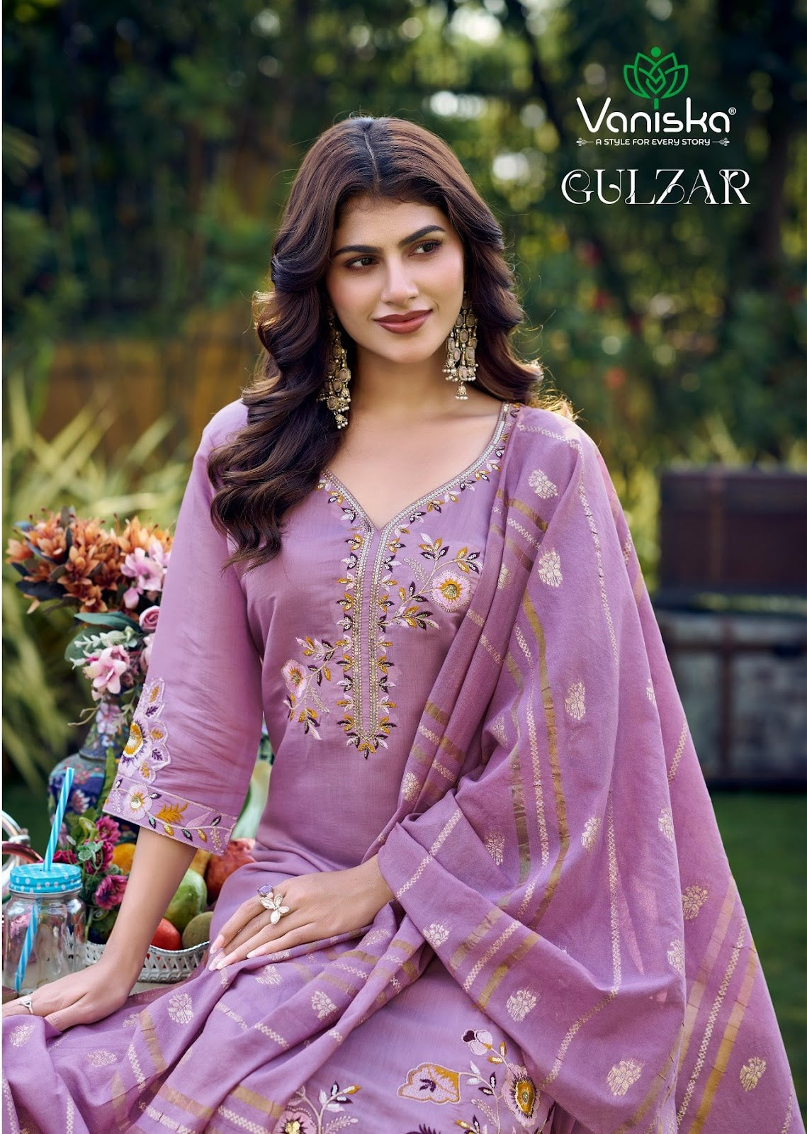 Gulzar Vaniska Chanderi Silk Readymade Pant Style Suits Exporter Ahmedabad